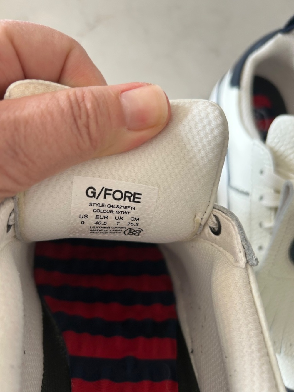 G/FORE Womens Kiltie Durf Saddle Stripe Golf Shoes - Snow/Twilight Size 9 - Picture 3 of 6